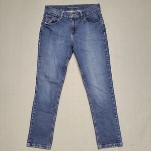 Mott & Bow Boyfriend Jeans Women's 29x28 Blue Medium Wash Cotton Blend